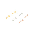 Mixed Metal Flat Back Ball Earring 6-Pack